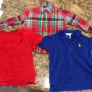 Polo toddler shirt size 18mo. All 3 together